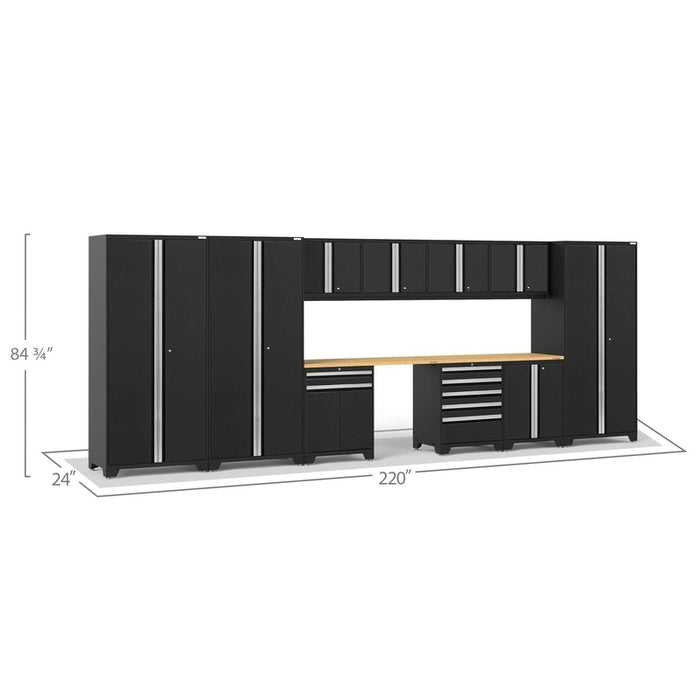 NewAge Pro Series 12 Piece Cabinet Set with Lockers, Tool Drawer Cabinet, and 56 in. Worktop-