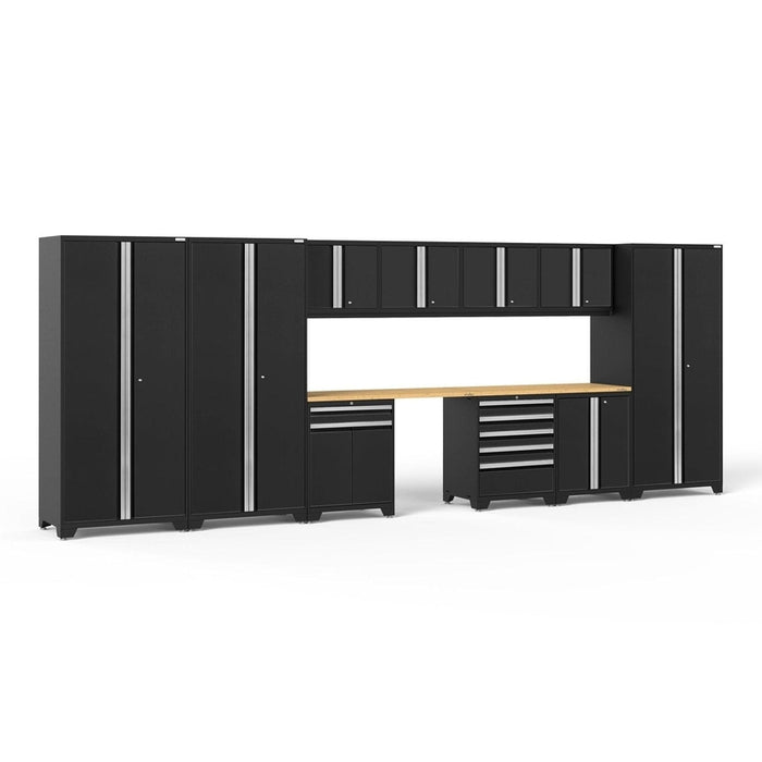 NewAge Pro Series 12 Piece Cabinet Set with Lockers, Tool Drawer Cabinet, and 56 in. Worktop-