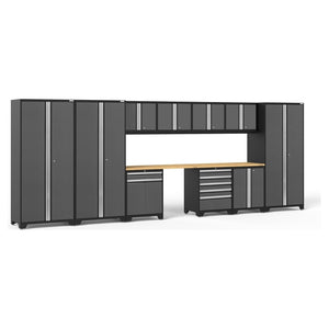 NewAge Pro Series 12 Piece Cabinet Set with Lockers, Tool Drawer Cabinet, and 56 in. Worktop-