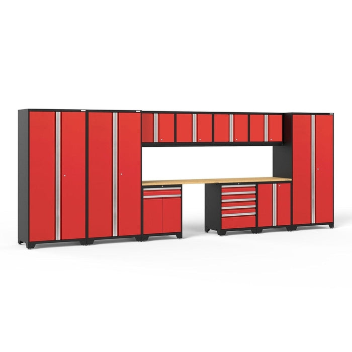 NewAge Pro Series 12 Piece Cabinet Set with Lockers, Tool Drawer Cabinet, and 56 in. Worktop-