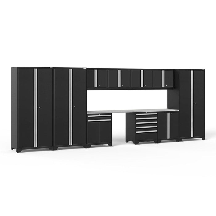 NewAge Pro Series 12 Piece Cabinet Set with Lockers, Tool Drawer Cabinet, and 56 in. Worktop-