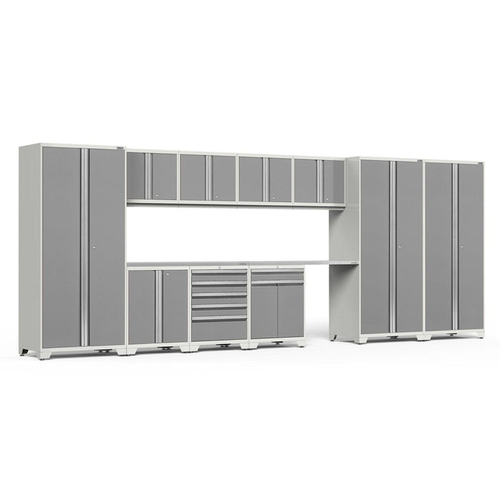 NewAge Pro Series 12 Piece Cabinet Set with Lockers, Tool Drawer Cabinet, and 56 in. Worktop-