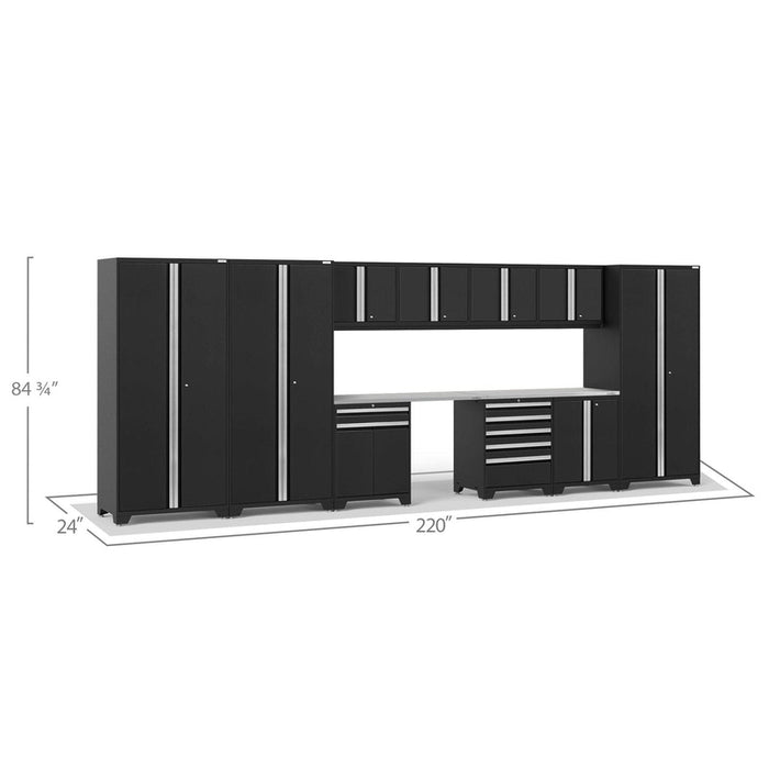 NewAge Pro Series 12 Piece Cabinet Set with Lockers, Tool Drawer Cabinet, and 56 in. Worktop-dimensions