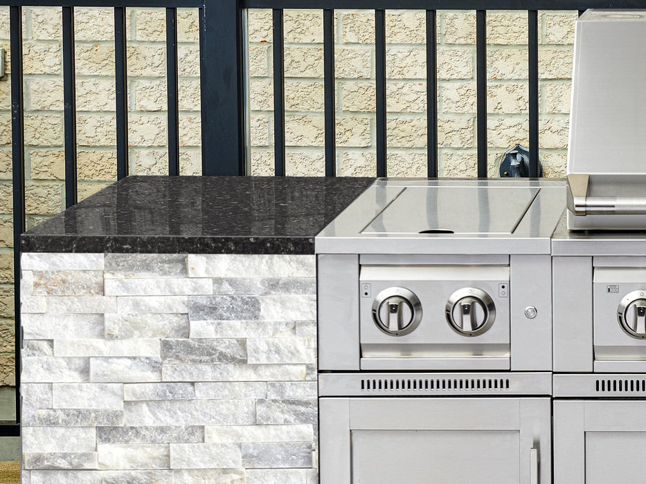 NewAge | Outdoor Kitchen Signature Series 8 Piece Cabinet Set with Grill, 3 Drawer, 1 Door and Dual Side Burner