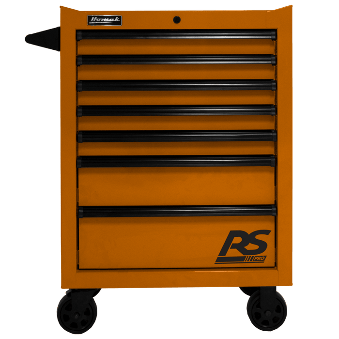 Saddle Brown Homak 27” RS Pro Series 7 Drawer Roller Cabinet