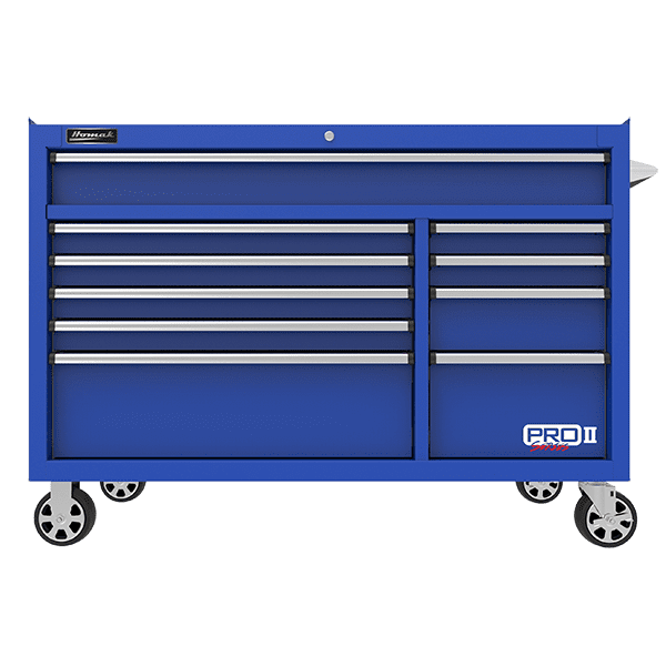 Dark Slate Blue Homak 54″ Pro II 10-Drawer Roller Cabinet