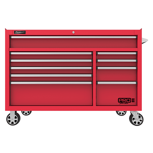 Brown Homak 54″ Pro II 10-Drawer Roller Cabinet