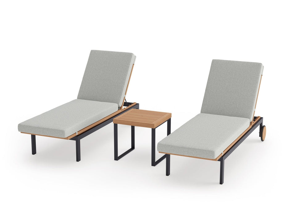 NewAge | Monterey Teak Chaise Lounge (Set of 2) with Side Table