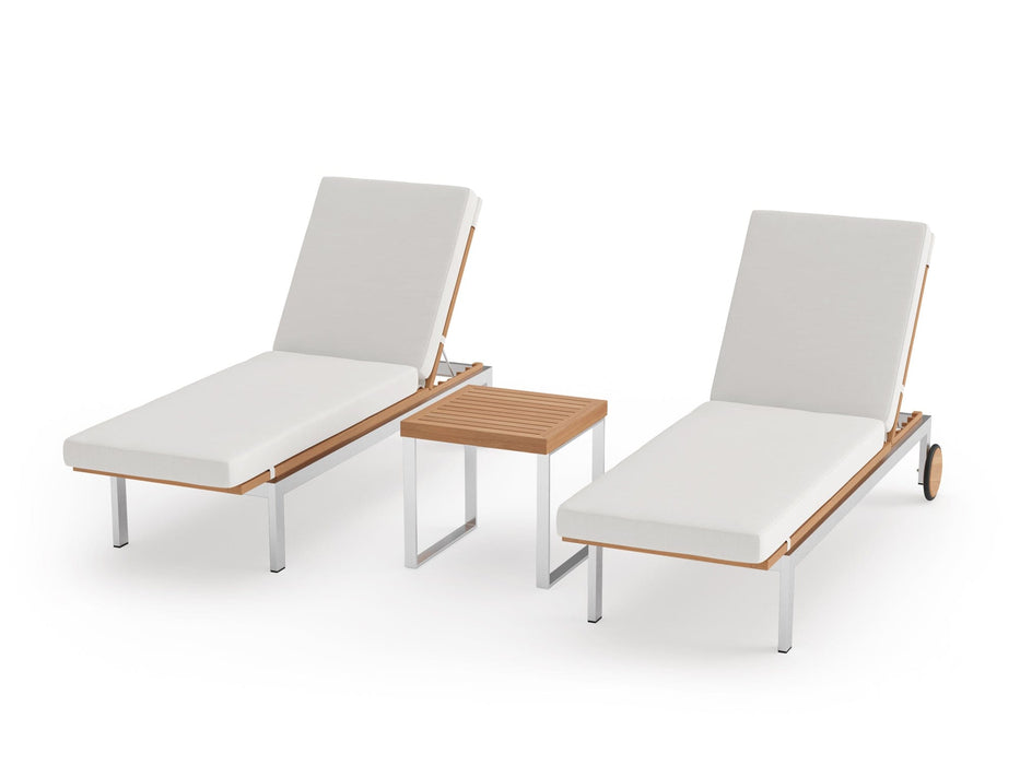 NewAge | Monterey Teak Chaise Lounge (Set of 2) with Side Table