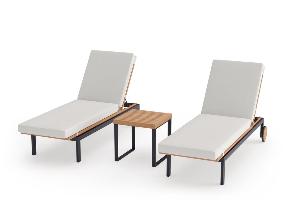 NewAge | Monterey Teak Chaise Lounge (Set of 2) with Side Table