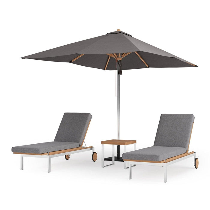 NewAge | Monterey Chaise Lounge (Set of 2) with Side Table and Umbrella