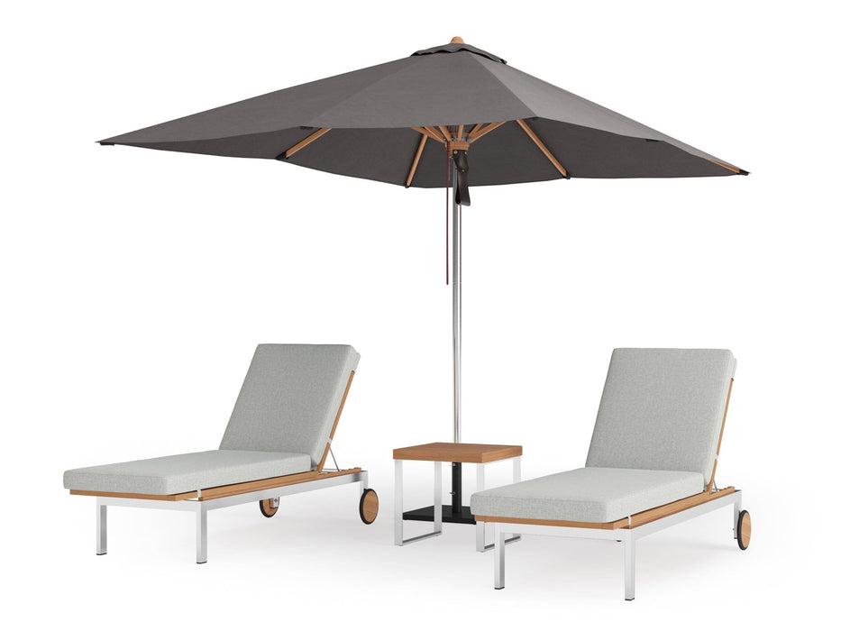 NewAge | Monterey Chaise Lounge (Set of 2) with Side Table and Umbrella