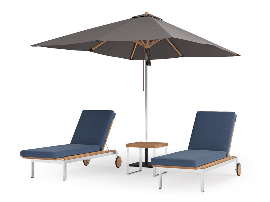 NewAge | Monterey Chaise Lounge (Set of 2) with Side Table and Umbrella