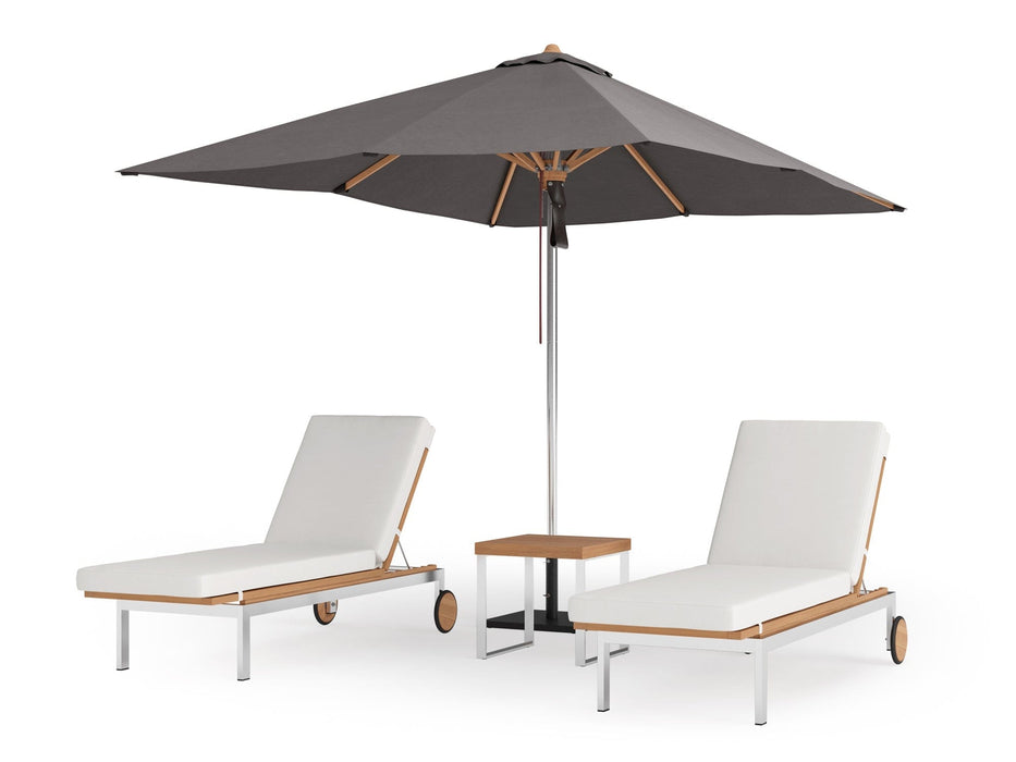 NewAge | Monterey Chaise Lounge (Set of 2) with Side Table and Umbrella