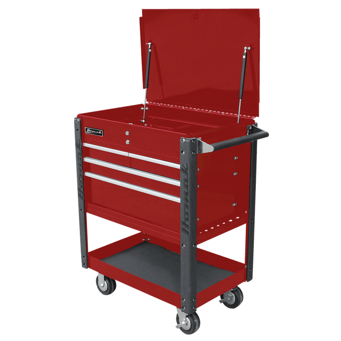 Brown Homak 35" Professional 4 Drawer Service Cart