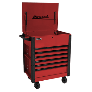 Brown Homak 35" Pro Series 7 Drawer Slide Top Service Cart