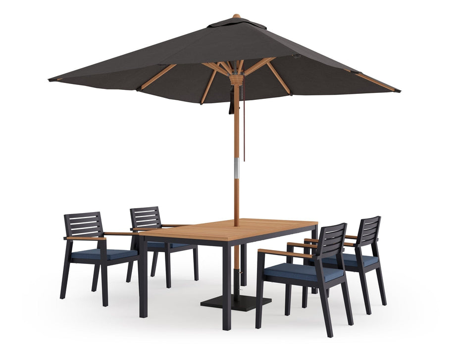 NewAge | Rhodes 4 Seater Dining Set with 72 in. Table and Umbrella