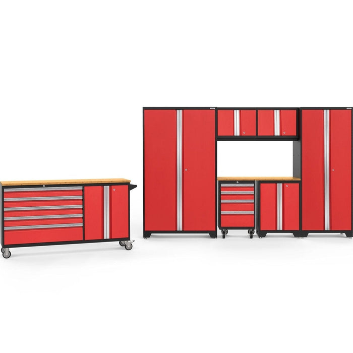 NewAge | Bold Series 8 Piece Cabinet Set With Project Center, Tool Drawer, Base, Wall Cabinets and Lockers