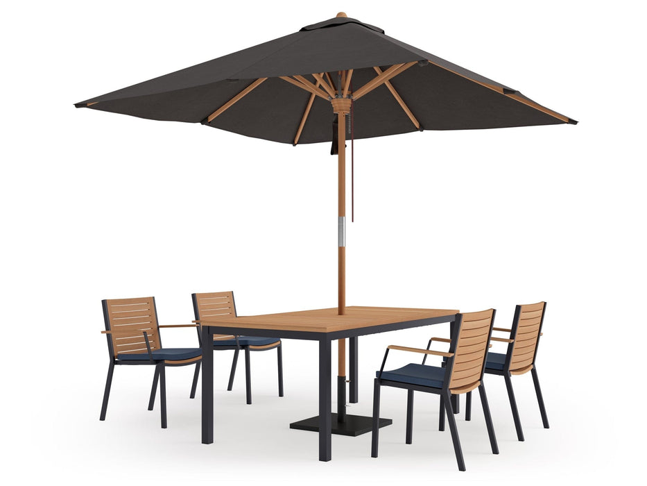 NewAge | Monterey 4 Seater Dining Set with 72 in. Table and Umbrella