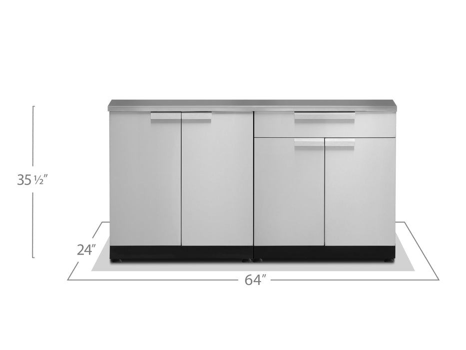 NewAge | Outdoor Kitchen Stainless Steel 2 Piece Cabinet Set with 2-Door Drawer and 2-Door Cabinet