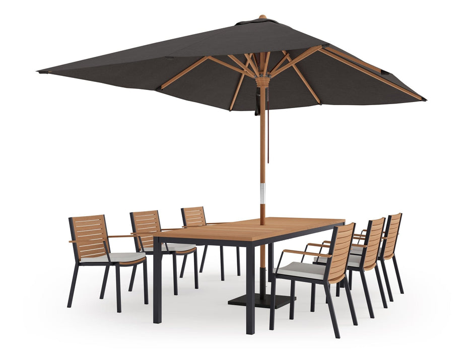 NewAge | Monterey 6 Seater Dining Set with 96 in. Table with Umbrella