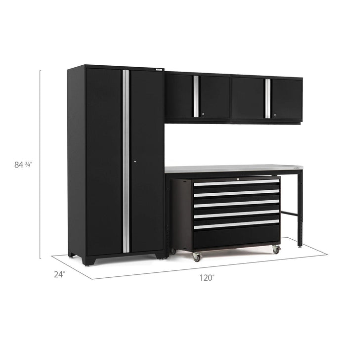 NewAge | Pro Series 5 Piece Cabinet Set With Wall, Tool Cabinet, Locker and 84 in. Workbench