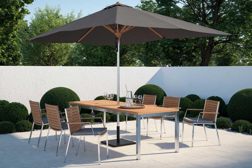 NewAge | Monterey 6 Seater Dining Set with 96 in. Table with Umbrella