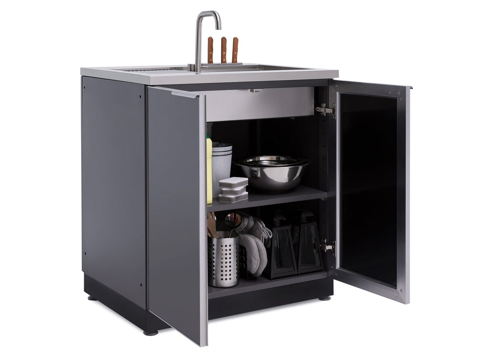 NewAge | Outdoor Kitchen Aluminum Sink Cabinet - Slate Gray