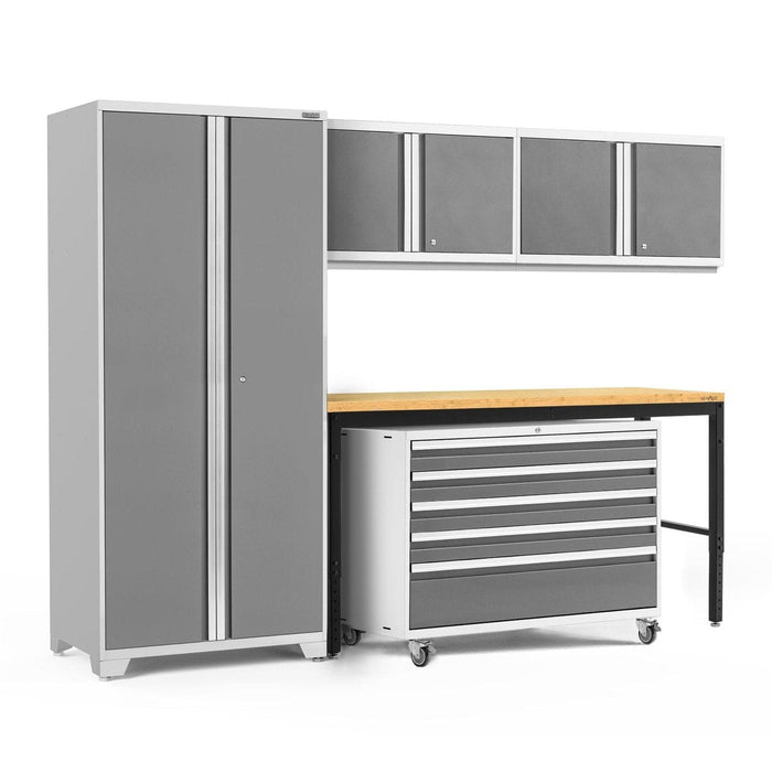 NewAge | Pro Series 5 Piece Cabinet Set With Wall, Tool Cabinet, Locker and 84 in. Workbench