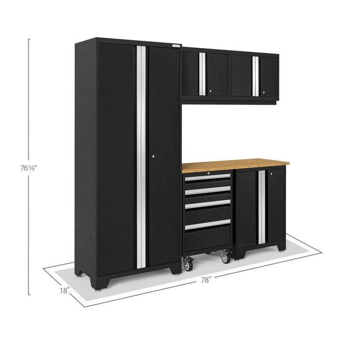 NewAge Bold Series 6 Piece Cabinet Set With Tool, Base, Wall Cabinets and 30 in. Locker