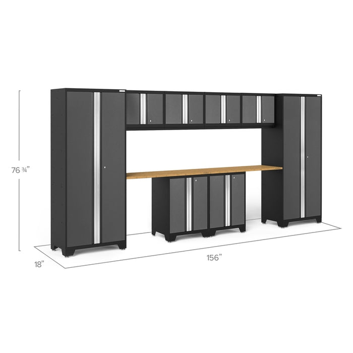 NewAge Bold Series 10 Piece Cabinet Set With Base, Wall Cabinet, 30 in. Locker and Worktop-