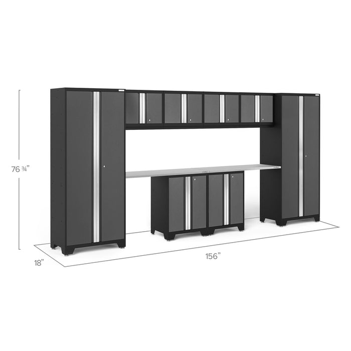 NewAge Bold Series 10 Piece Cabinet Set With Base, Wall Cabinet, 30 in. Locker and Worktop-