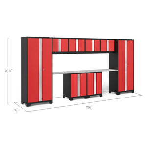 NewAge Bold Series 10 Piece Cabinet Set With Base, Wall Cabinet, 30 in. Locker and Worktop-