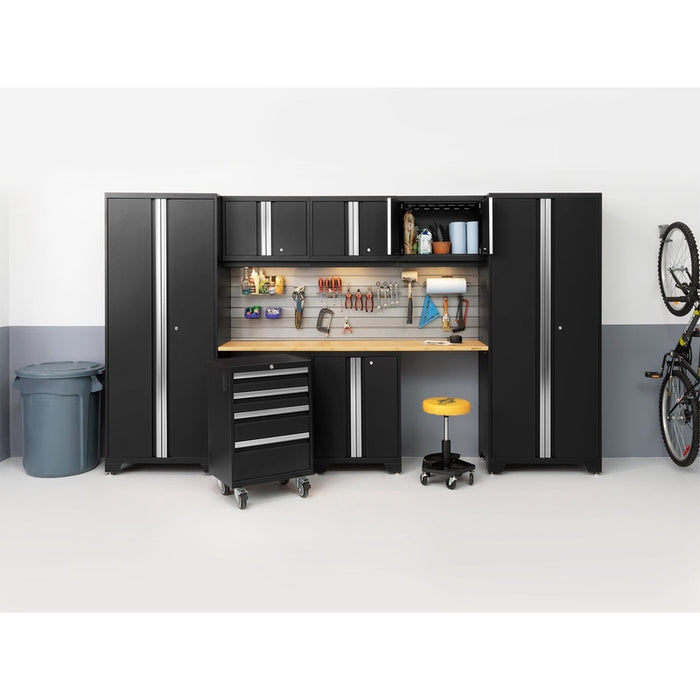 NewAge Bold Series 5 Piece Cabinet Set With Base, Wall Cabinets and 30 in. Locker-black