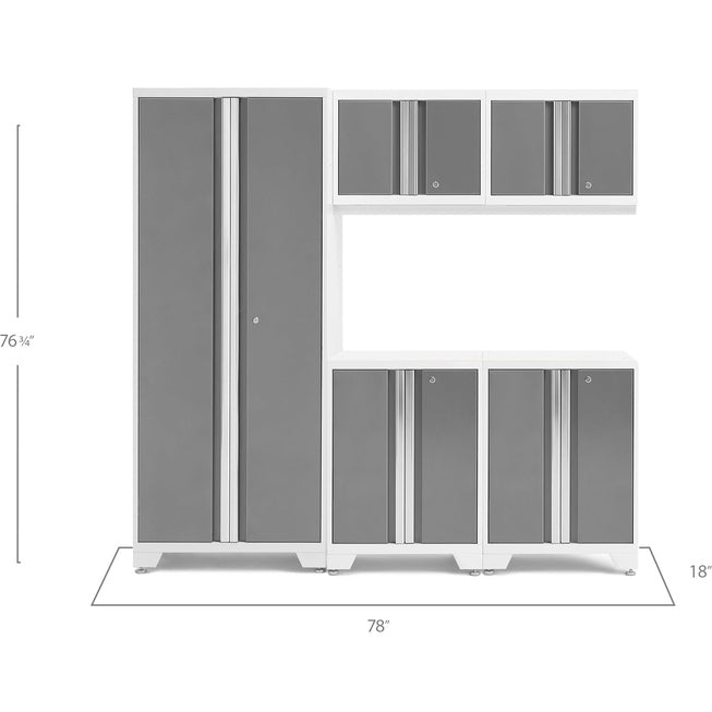 NewAge Bold Series 5 Piece Cabinet Set With Base, Wall Cabinets and 30 in. Locker-