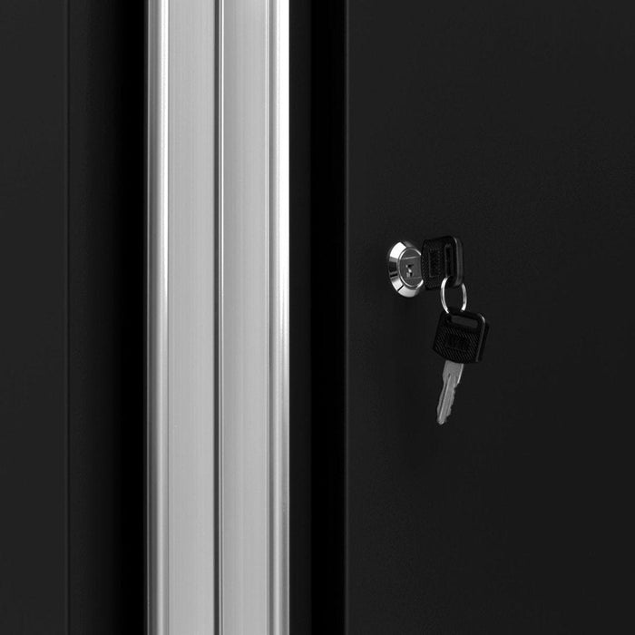 NewAge Bold Series 7 Piece Cabinet Set With Base, Wall Cabinets and 30 in. Lockers-black