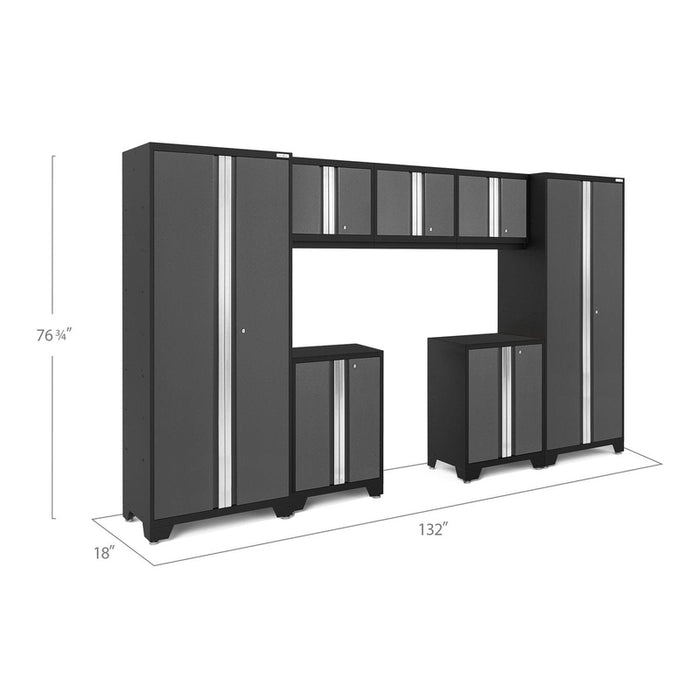 NewAge Bold Series 7 Piece Cabinet Set With Base, Wall Cabinets and 30 in. Lockers-