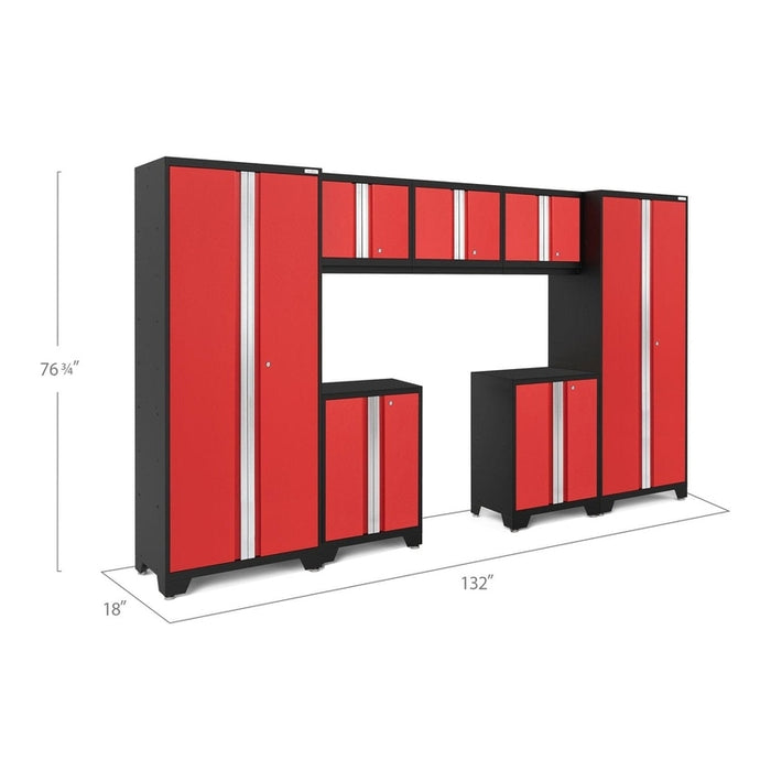NewAge Bold Series 7 Piece Cabinet Set With Base, Wall Cabinets and 30 in. Lockers-