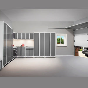 NewAge Pro Series 10 Piece Cabinet Set with Lockers,  Wall, Tool Drawer Cabinets, and 56 in. Worktop- 