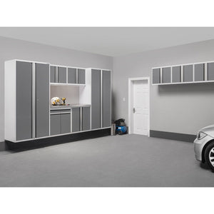 NewAge Pro Series 10 Piece Cabinet Set with Lockers,  Wall, Tool Drawer Cabinets, and 56 in. Worktop-