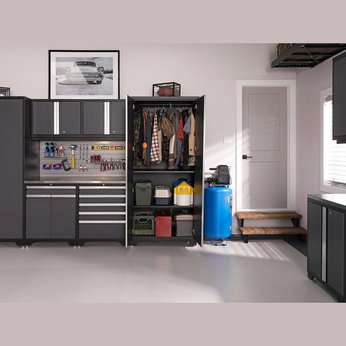 NewAge Pro Series 10 Piece Cabinet Set with Lockers,  Wall, Tool Drawer Cabinets, and 56 in. Worktop- 