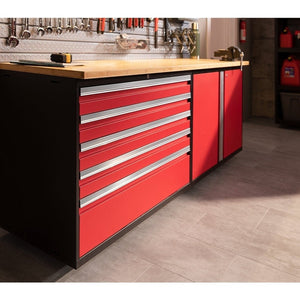 NewAge Pro Series 2 Piece Cabinet Set with 84 in. Workbench and 42 in. Base Cabinet on Casters