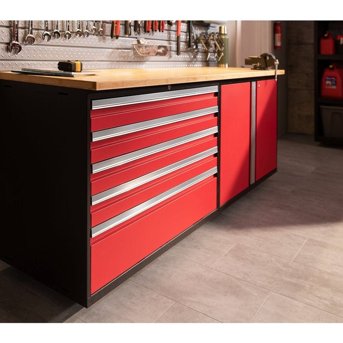 NewAge Pro Series 2 Piece Cabinet Set with 84 in. Workbench and 42 in. Base Cabinet on Casters