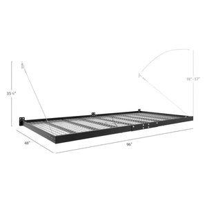 NewAge Pro Series 4 ft. x 8 ft. and 2 ft. x 8 ft. Wall Mounted Steel Shelf Set-