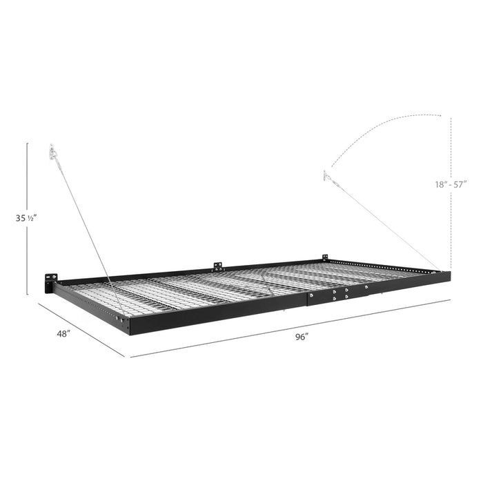 NewAge Pro Series 4 ft. x 8 ft. and 2 ft. x 8 ft. Wall Mounted Steel Shelf Set-