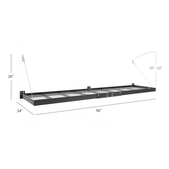 NewAge Pro Series 4 ft. x 8 ft. and 2 ft. x 8 ft. Wall Mounted Steel Shelf Set-