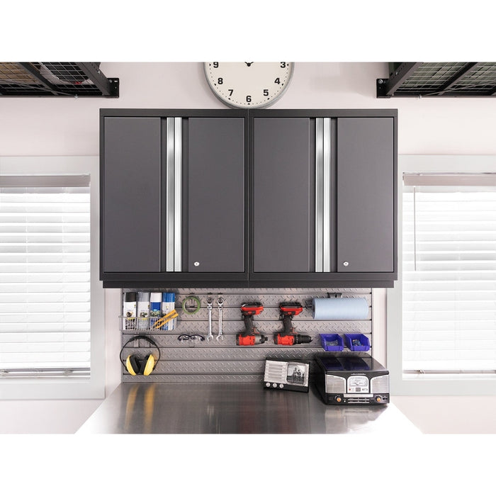 NewAge Pro Series 8 Piece Cabinet Set With Wall, Base, Multi-Function Cabinet, Lockers and 84 in. Worktop