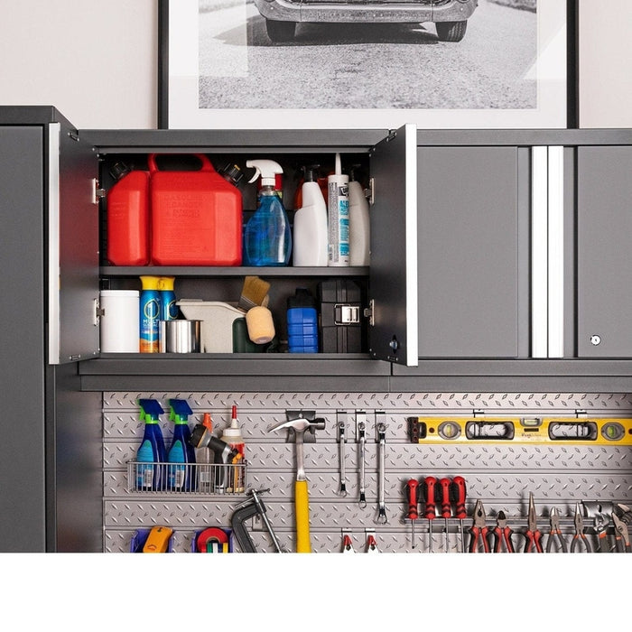 NewAge Pro Series 10 Piece Cabinet Set with Lockers,  Wall, Tool Drawer Cabinets, and 56 in. Worktop- 