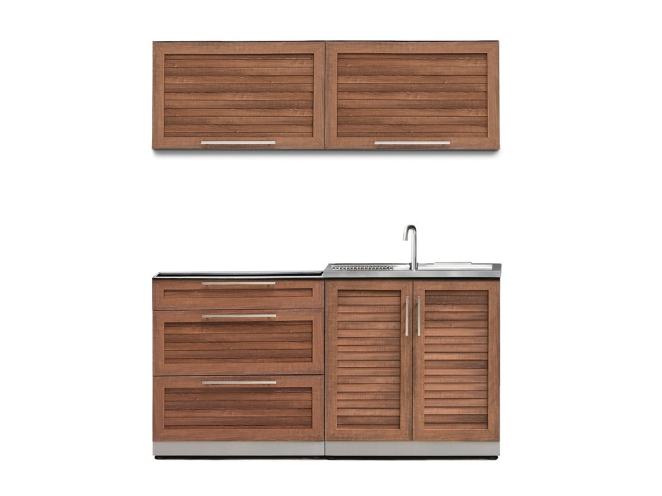 NewAge | Outdoor Kitchen Stainless Steel 4 Piece Cabinet Set with Sink, 3-Drawer and Wall Cabinets