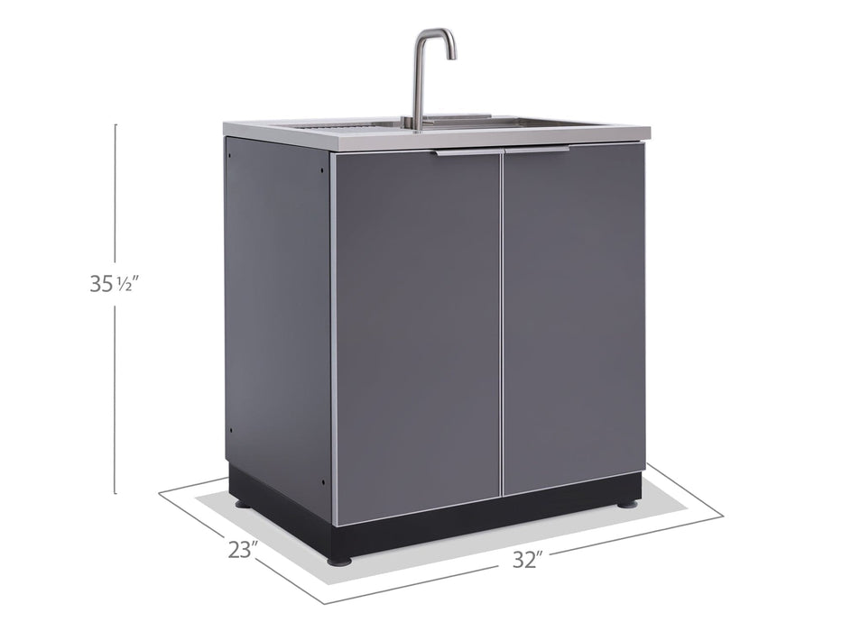 NewAge | Outdoor Kitchen Aluminum Sink Cabinet - Slate Gray